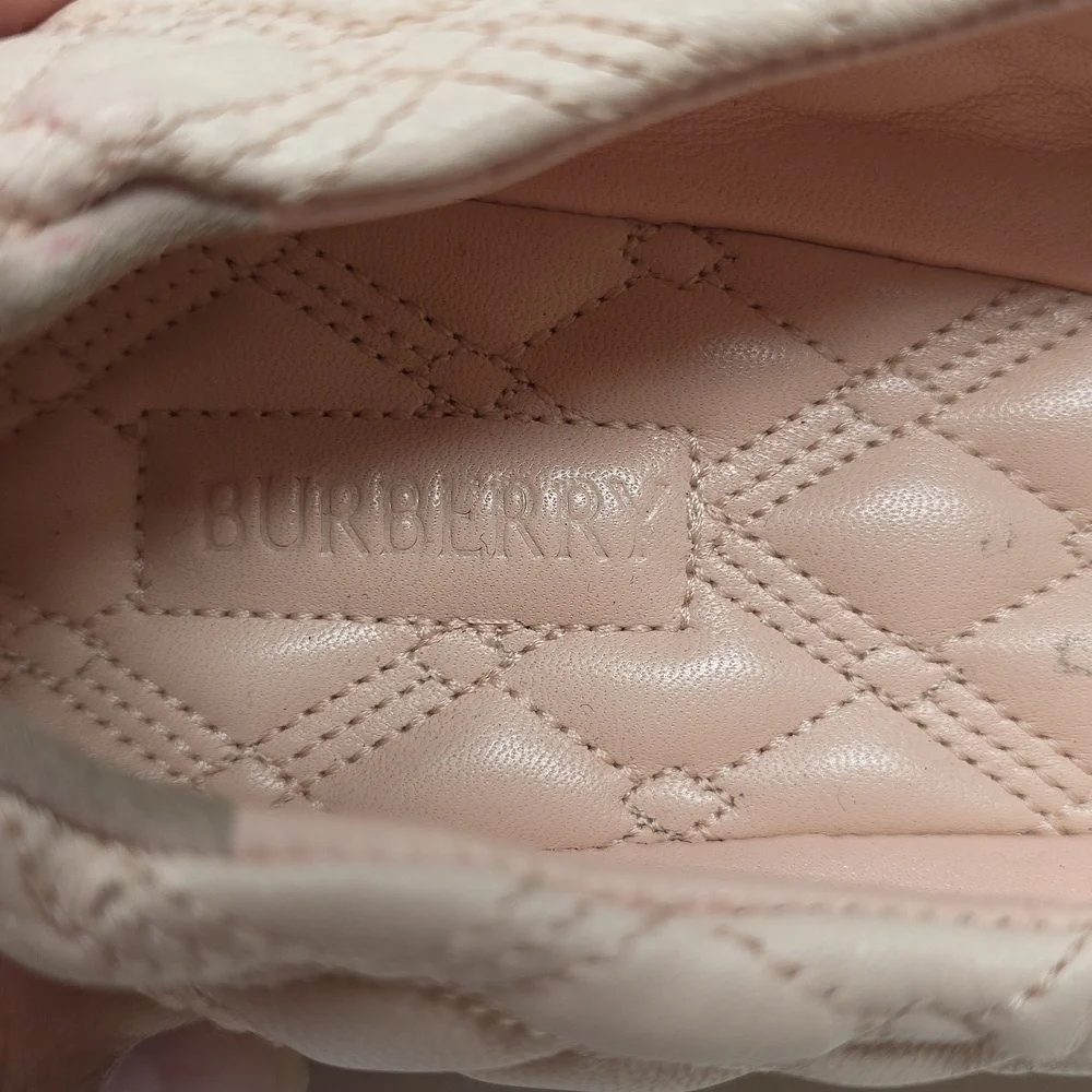 Burberry Sadler Quilted Cream Ballet Flats Sizr 39